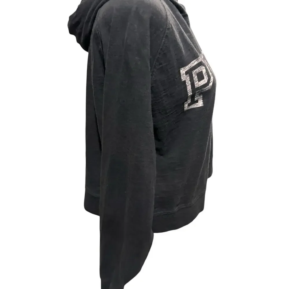 Victoria’s Secret PINK Black & White Cropped Hoodie | Size S | 100% Cotton‎
